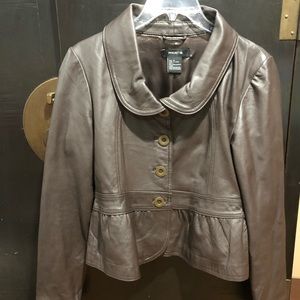 Arden B Chocolate Lamb Leather Jacket Size Med
